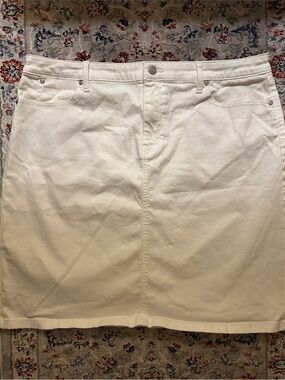 Talbots White Denim Skirt
